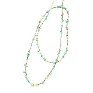 NEW BOHO SOL women's grizzly rose necklace in turquoise